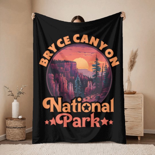 Sunset Over Canyon National Park Throw Blankets