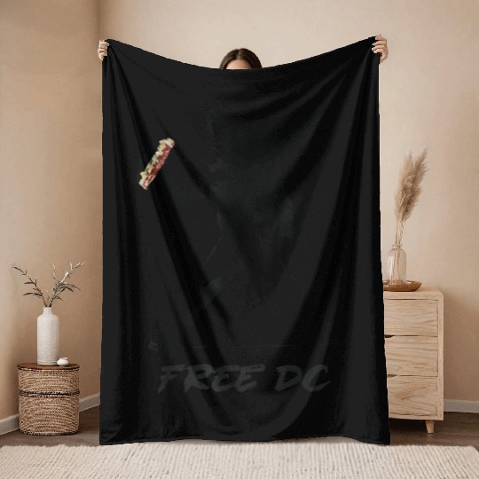 Free DC Sandwich Guy Banksy Style Street Art Throw Blankets
