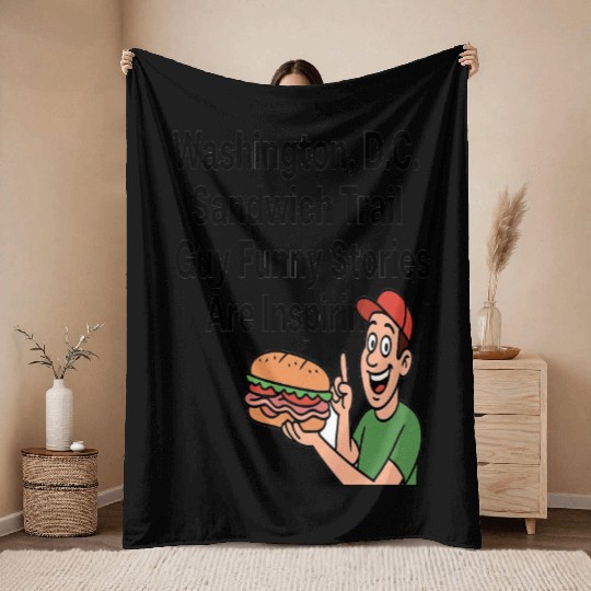 Washington DC Sandwich Throw Guy  Throw Blankets
