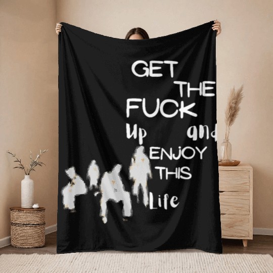 Bold Life Affirmation with Silhouettes Throw Blankets