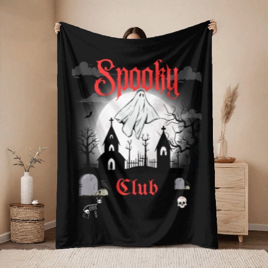 Spooky Club – Gothic Graveyard V Throw Blankets