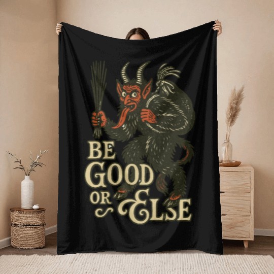 Krampus Throw Blankets