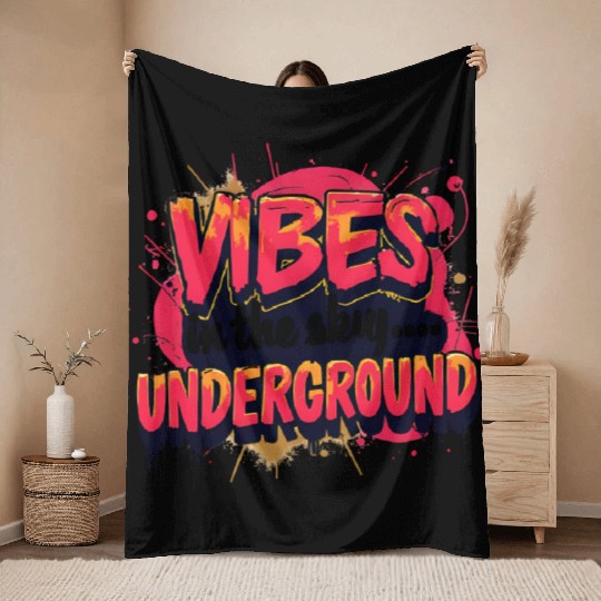 Vivid Underground Vibe Throw Blankets