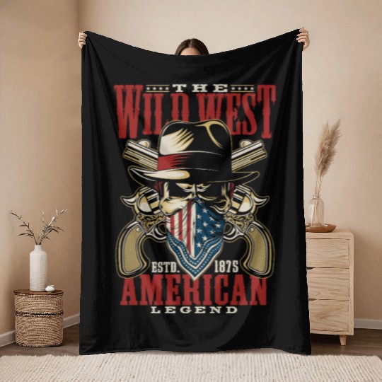Wild West American Legend Throw Blankets