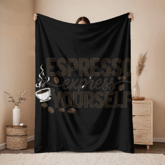 Coffee Motivation Inspirational Design Throw Blankets