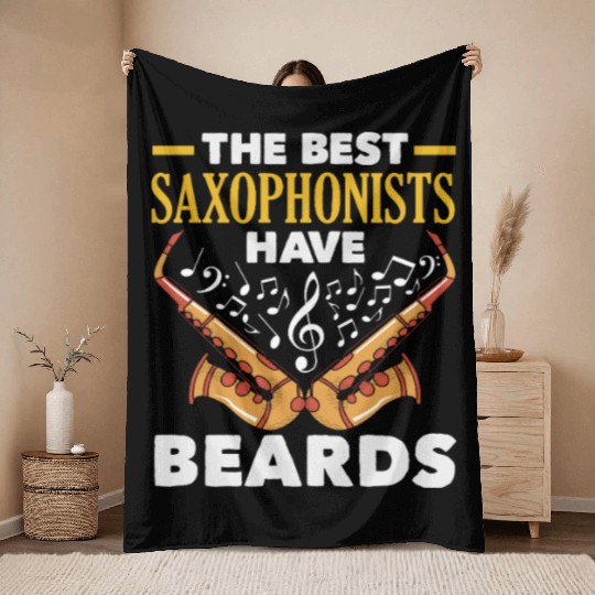 Saxophone Throw Blankets