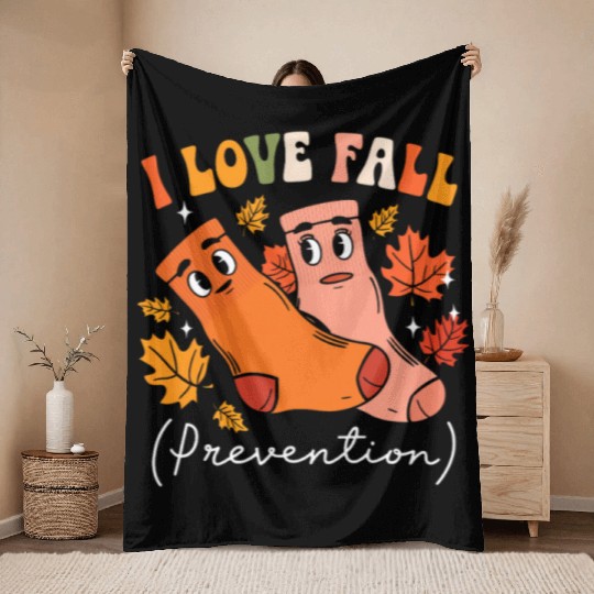 Thanksgiving Funny Sock Pun Autumn Fall Season Throw Blankets