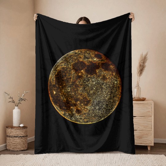 Full Moon Design – Black Lettering Quote Throw Blankets