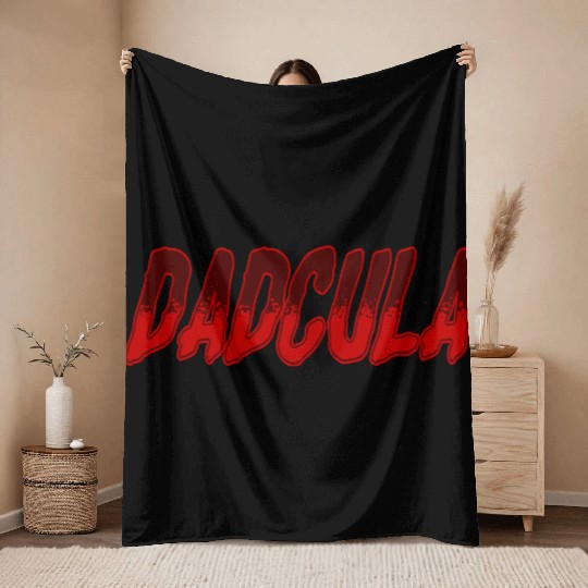 Dadcula Funny Dad Halloween Throw Blankets