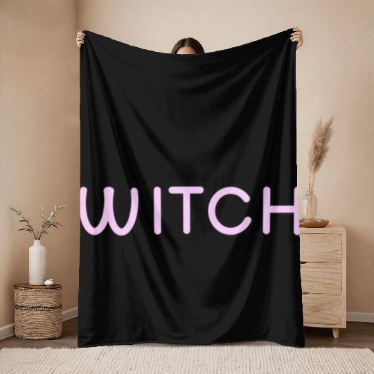 Enchanted Witchcraft Script Design Throw Blankets