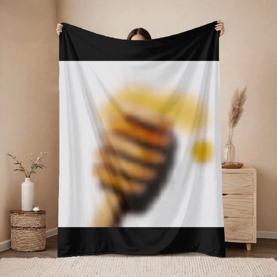 Vintage Tractor and Wildflower Illustration Throw Blankets