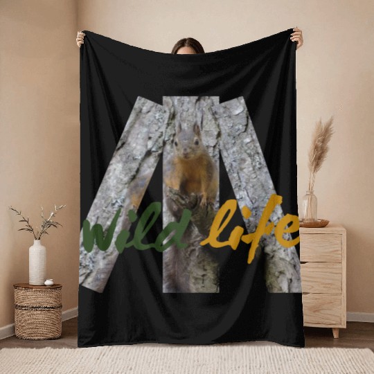 Wild Life Squirrel  Throw Blankets