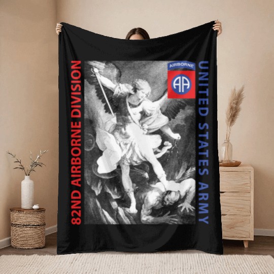 82nd Airborne - Saint Michael Throw Blankets