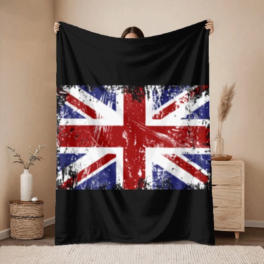 British Flag Union Jack Throw Blankets