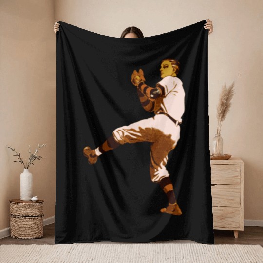 Baseball Pitcher Throw Blankets