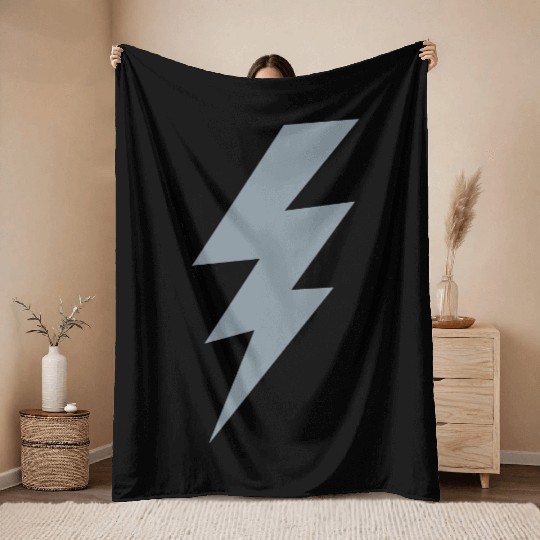 thunder lightning bolt flash Throw Blankets