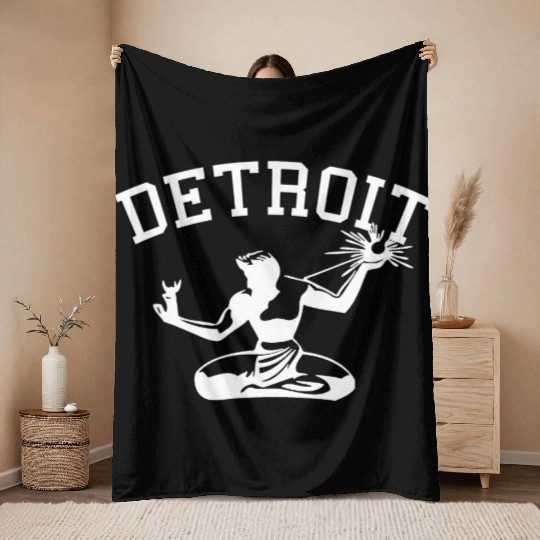 Spirit of Detroit Throw Blankets