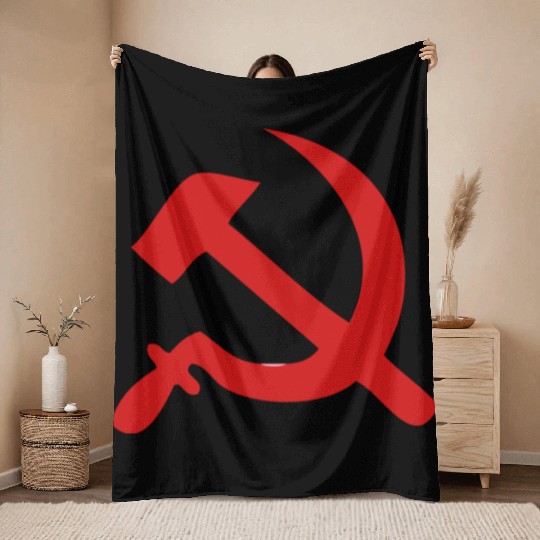 hammer and sickle Throw Blankets