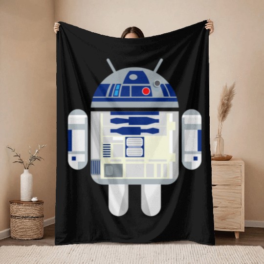 R2D2 Android Throw Blankets