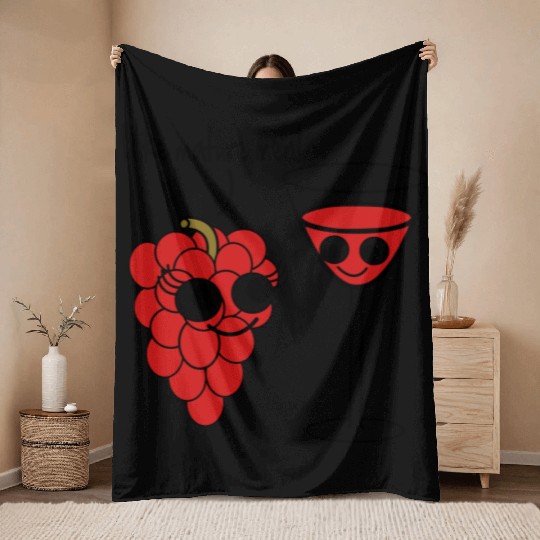 "I like mature men" Grape / Wine Vector Design Throw Blankets