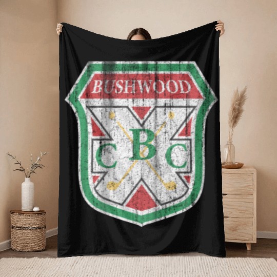 Vintage Bushwood Country Club Crest Throw Blankets