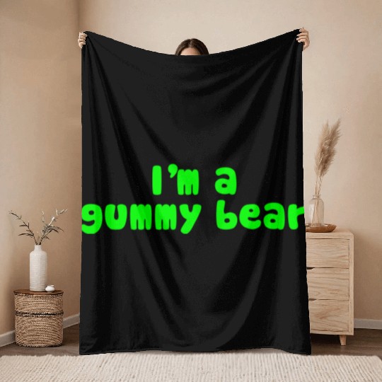 I'm A Gummy Bear Lyrics Throw Blankets