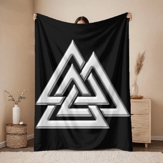 Valknut, Wotan's Knot, Walknot, Odin, Valhalla Throw Blankets