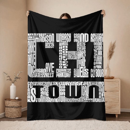 Chi Town Streets Chicago Hoody Clothing Apparel Throw Blankets