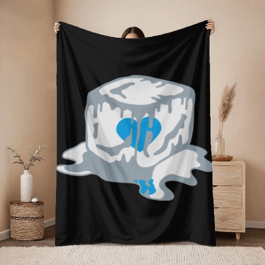 Ice Cube Heart Throw Blankets