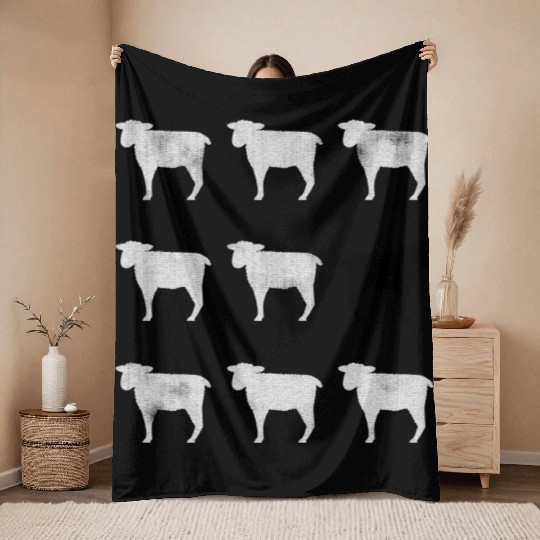 Many White Sheep: One Black Sheep Throw Blankets