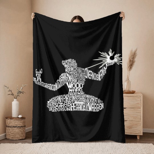 Detroit Spirit Roads Avenues Design Throw Blankets