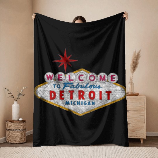 Welcome to Fabulous Detroit Michigan Throw Blankets