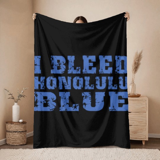 I Bleed Honolulu Blue Detroit Throw Blankets