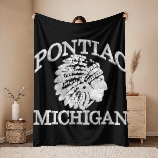 Pontiac Michigan Native American Throw Blankets