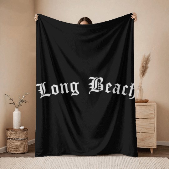 Long Beach Throw Blankets