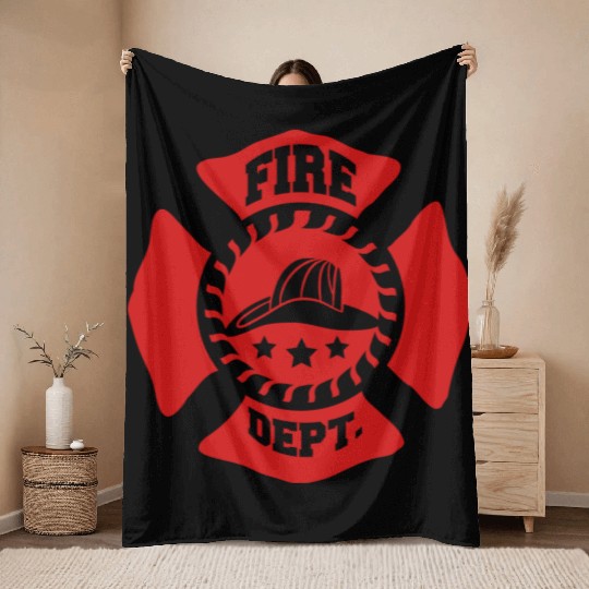 Fire Brigade logo symbol design Throw Blankets