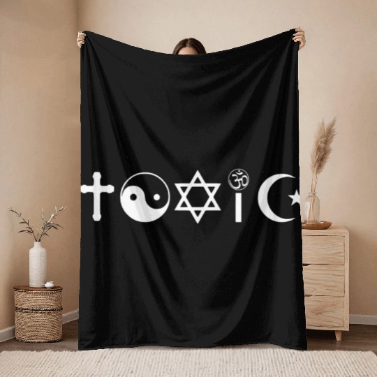Religion Is Toxic Freethinker Throw Blankets