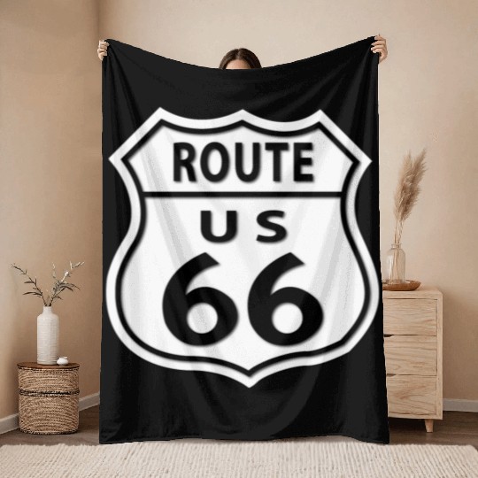 Route 66 Throw Blankets