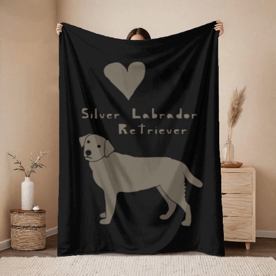i heart my silver labrador retriever Throw Blankets