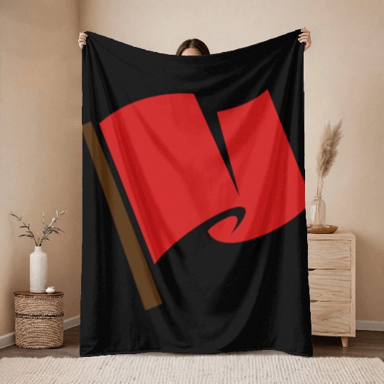Waving Red Flag Throw Blankets