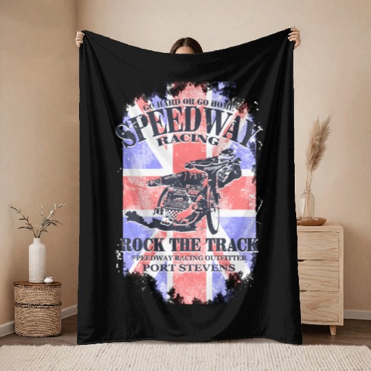 UK Speedway Racing Throw Blankets