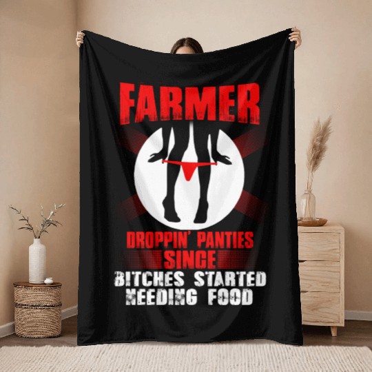 Farmer farmer's wife piglet farmer farmers farme Throw Blankets