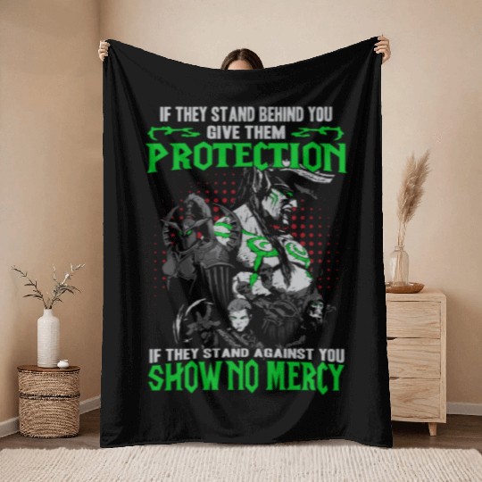 Warcraft-If they stand against you show no mercy Throw Blankets