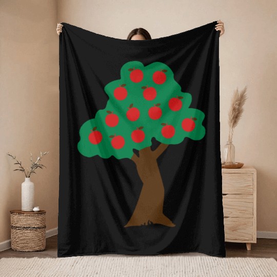 ♥ټApple Tree-Eat More Awesome Fruitټ♥ Throw Blankets