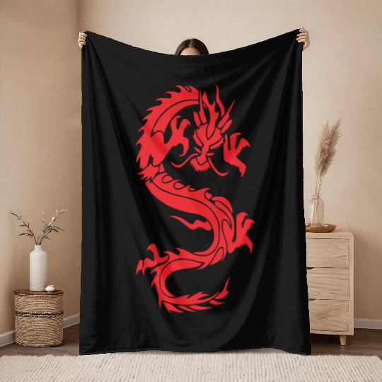 CHINESE DRAGON MMA Throw Blankets