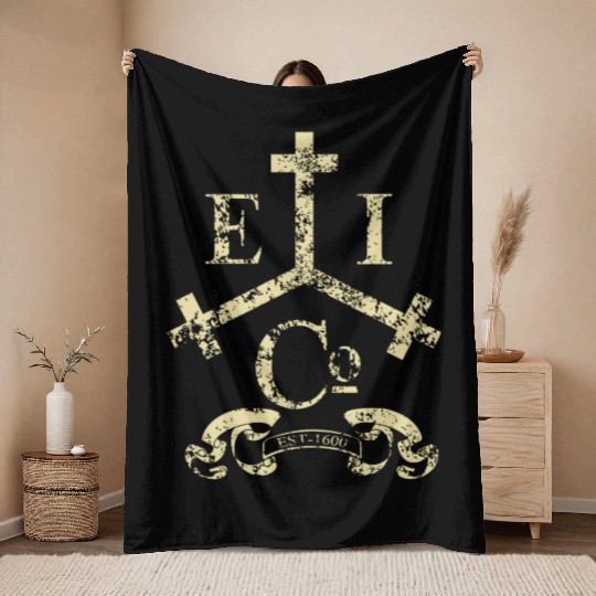 British East India trading company Throw Blankets