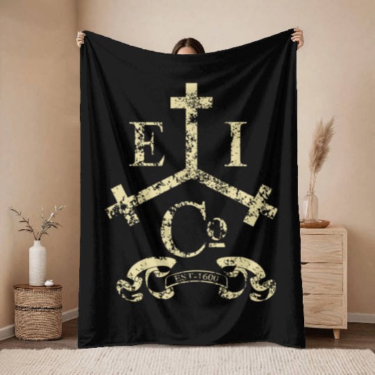 British East India trading company Throw Blankets