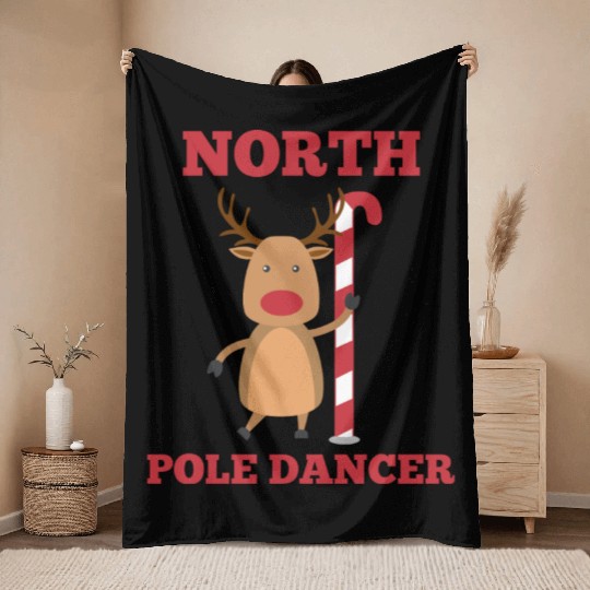 North Pole Dancer Throw Blankets