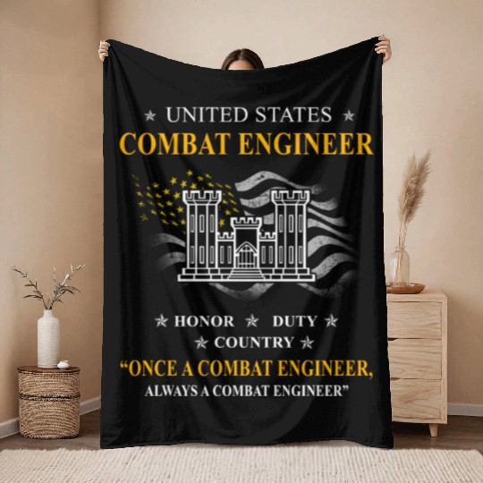 combat engineer, us army combat engineer, army com Throw Blankets
