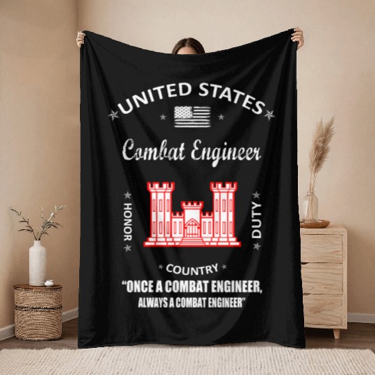 combat engineer, us army combat engineer, army com Throw Blankets
